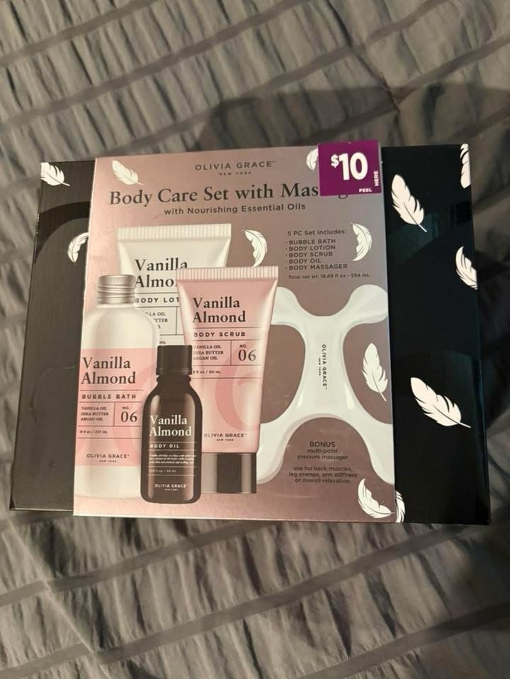 Olivia Grace Vanilla Almond Body Care Set - Pink & White Packaging